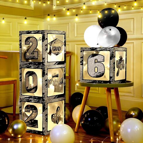 Woanger 44 Pcs Graduation 2024 Box Balloon and LED Light Strings Set Congrats Grad Party Box Decorations Proud of You Graduate Party Supplies for Class of 2024 School Home College(Pink) in Kuwait