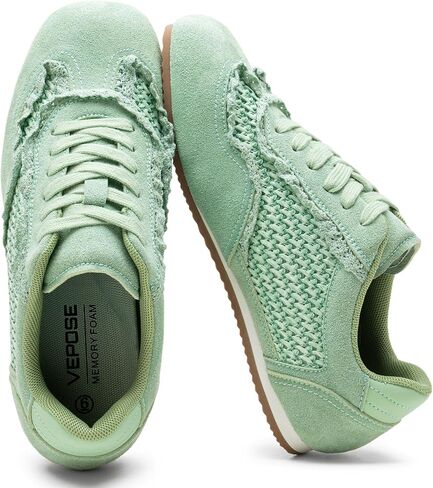 Vepose Women's Fashion Sneakers, Dressy Casual Square Toe Lace Detail Retro Tennis Shoes, Comfortable Walking 8205 Trainers in Saudi Arabia