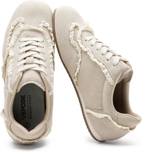 Vepose Women's Fashion Sneakers, Dressy Casual Square Toe Lace Detail Retro Tennis Shoes, Comfortable Walking 8205 Trainers in Saudi Arabia