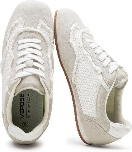 Vepose Women's Fashion Sneakers, Dressy Casual Square Toe Lace Detail Retro Tennis Shoes, Comfortable Walking 8205 Trainers in Saudi Arabia