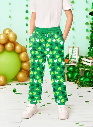 Unisex Kids 4th of July American Flag Print Pants Patriotic Drawstring Jogger with Pockets 6-14 Years in Saudi Arabia