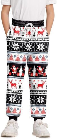 Unisex Kids 4th of July American Flag Print Pants Patriotic Drawstring Jogger with Pockets 6-14 Years in Saudi Arabia