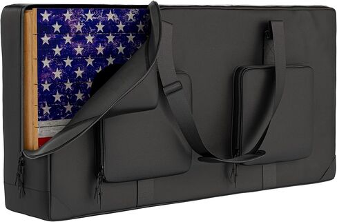 حقيبة حمل كورنهول تحمل 8 أكياس كورنهول (4 لكل جانب) حامل كورنهول بين باج مع مقبض محمول وحزام كتف، أسود in Kuwait