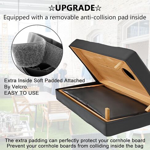 حقيبة حمل كورنهول تحمل 8 أكياس كورنهول (4 لكل جانب) حامل كورنهول بين باج مع مقبض محمول وحزام كتف، أسود in Kuwait