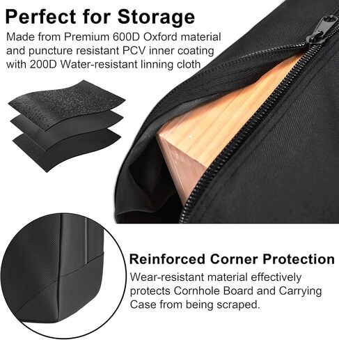 حقيبة حمل كورنهول تحمل 8 أكياس كورنهول (4 لكل جانب) حامل كورنهول بين باج مع مقبض محمول وحزام كتف، أسود in Kuwait