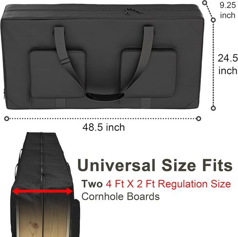 حقيبة حمل كورنهول تحمل 8 أكياس كورنهول (4 لكل جانب) حامل كورنهول بين باج مع مقبض محمول وحزام كتف، أسود in Kuwait