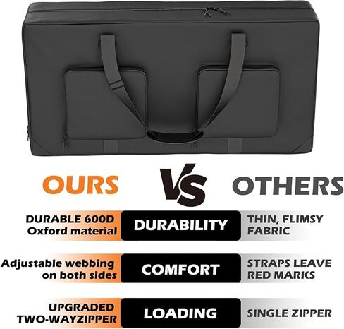 حقيبة حمل كورنهول تحمل 8 أكياس كورنهول (4 لكل جانب) حامل كورنهول بين باج مع مقبض محمول وحزام كتف، أسود in Kuwait