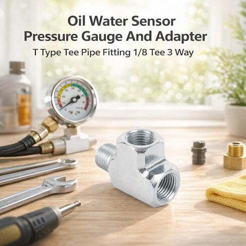 Oil Pressure Switch Tee, 2 Way Oil Pressure Tee 1/8 BSPT Oil Sensor Pressure Gauge Adapter in Saudi Arabia