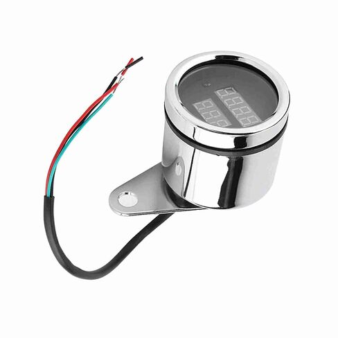 2 in 1 Motorcycle LED Digital Voltmeter Tachometer Gauge Metal Odometer Speedometer with Excellent Workmanship and housing for Universal Installation in Kuwait