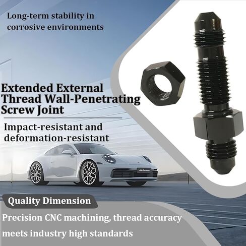 2PCS Car 6AN Male to Male 90 Degree Bulkhead Flare Fitting Adapter, Anti-Rust Aluminum Vehicle Bulkhead Fitting Union Adapter with 6AN Lock Nut, Universal for Vehicles in Saudi Arabia