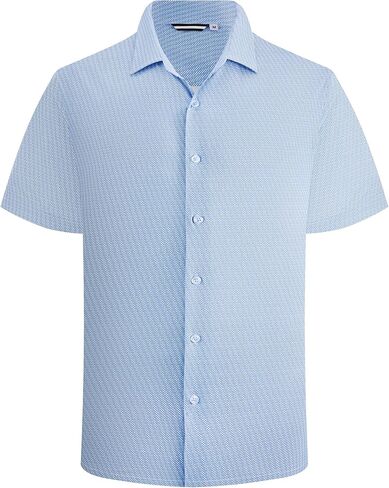 Alex Vando Mens Print Button Down Shirts Short Sleeve Business Casual Dress Shirt in Saudi Arabia