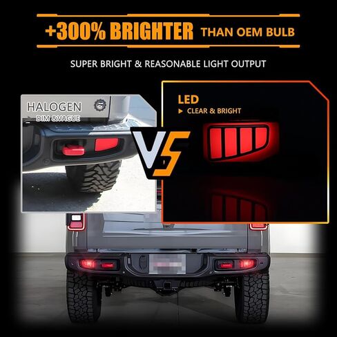 Dynamic Rear Fog Bumper Reflector Brake Tail Lights for 2020-2023 Gladiator in Kuwait