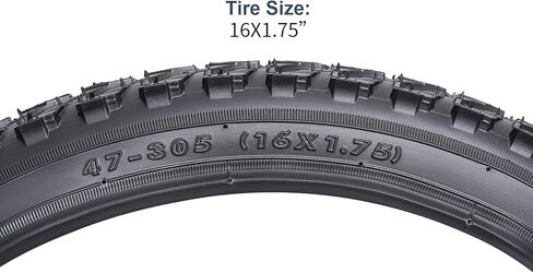 YUNSCM 16" Bike Tires 16x1.75/47-305 and 16" Bike Tubes Schrader Valve Compatible with Mountain/Off Road Bike 16x1.50 16x1.65 16 x 1.75 16x1.95 Bicycle Tires and Tubes (A-1032) in Saudi Arabia