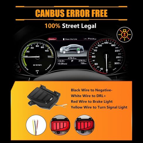 Dynamic Rear Fog Bumper Reflector Brake Tail Lights for 2020-2023 Gladiator in Kuwait