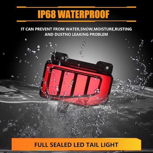 Dynamic Rear Fog Bumper Reflector Brake Tail Lights for 2020-2023 Gladiator in Kuwait