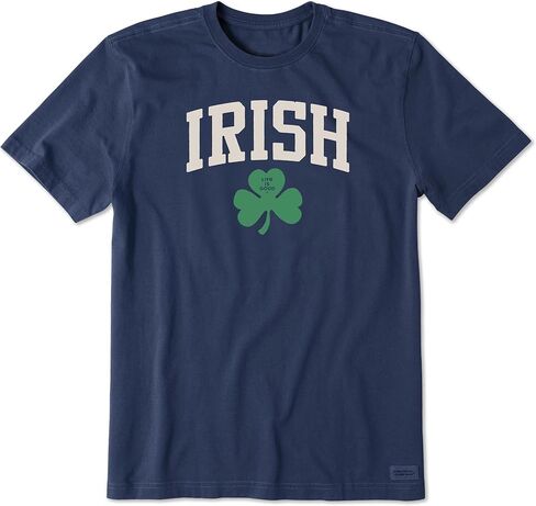 Life is Good. Men's Clean Irish Clover Short Sleeve Crusher Tee, Darkest Blue in Saudi Arabia