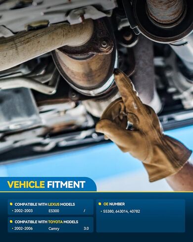 مجموعة المحول الحفاز الخلفي من PHILTOP متوافقة مباشرة مع Toyota، Lexus 2002-2006 Camry 3.0L، 2002-2003 ES300 OE استبدال 55380 (متوافق مع EPA) in Saudi Arabia