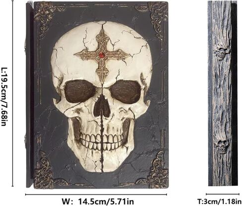 Gothic Skull Embossed Journal - Vintage Pirate Notebook with Floral Bone Cover, grimoire,Thick Paper for Drawing & Poetry, Gift for men and Women in Kuwait