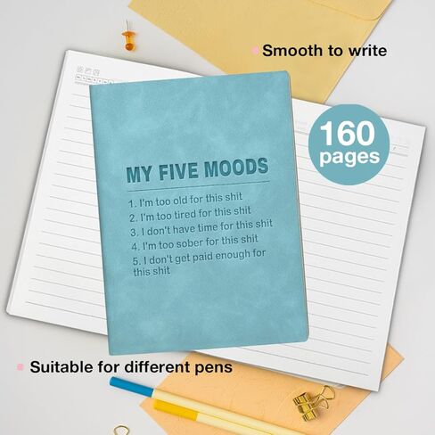 Funny Office Notebook - Sarcastic Gag Gifts for Coworker Colleague Friends Office Worker - My Five Moods Journal - Blue in Saudi Arabia