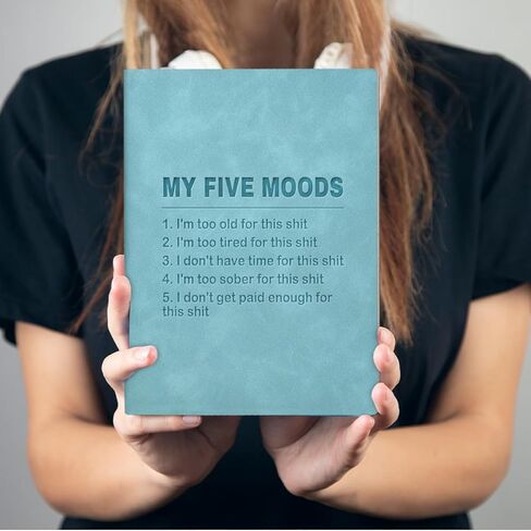 Funny Office Notebook - Sarcastic Gag Gifts for Coworker Colleague Friends Office Worker - My Five Moods Journal - Blue in Saudi Arabia