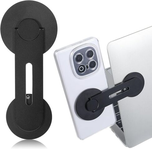 Magnetic Phone Holder for Laptop Self-Adhesive Side Phone Mount 180° Foldable Phone Laptop Stand Slim Adjustable Expansion phone Holder Accesorios Compatible with Cellphone Computer Desktop Devices in Kuwait