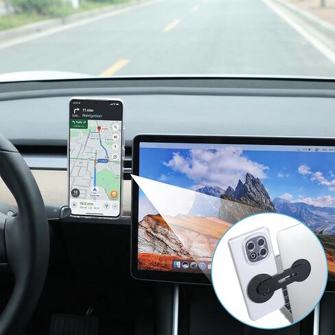 Magnetic Phone Holder for Laptop Self-Adhesive Side Phone Mount 180° Foldable Phone Laptop Stand Slim Adjustable Expansion phone Holder Accesorios Compatible with Cellphone Computer Desktop Devices in Kuwait