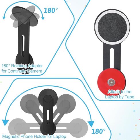 Magnetic Phone Holder for Laptop Self-Adhesive Side Phone Mount 180° Foldable Phone Laptop Stand Slim Adjustable Expansion phone Holder Accesorios Compatible with Cellphone Computer Desktop Devices in Kuwait