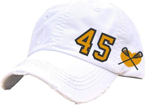 Women's Custom Lacrosse Jersey Team Number Hat, Baseball or High Ponytail Cap, Handmade Embroidered Not a Patch, Spirit Game Wear Tailgating School JV Varsity College, Gift Mom Wife Team Friend Grey in Kuwait
