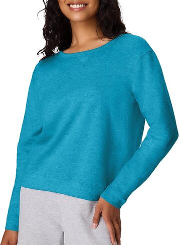 Hanes womens Crewneck Sweatshirt, Ecosmart Fleece Pullover With V-notch, Sweatshirt for Women in Kuwait