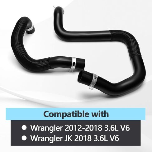 Radiator Coolant Hose Compatible with Wrangler 2012-2018, Wrangler JK 2018 3.6L V6 Replaces 55111395AE 55111394AC in Saudi Arabia