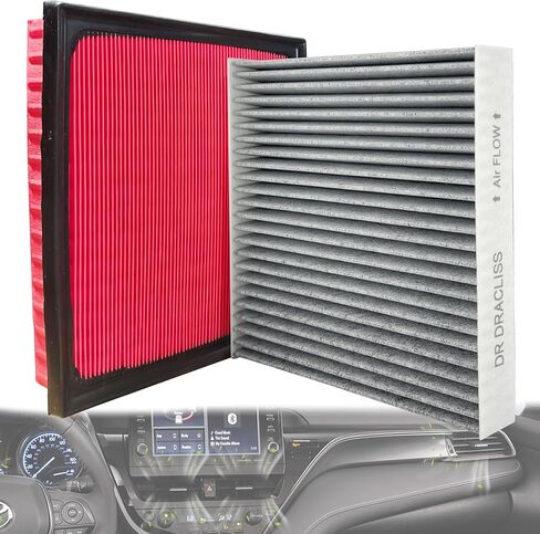 17801-F0050 Engine & Cabin Air Filter combo for Toyota Camry 2018-2024 NOT Hybrid,for RAV4 2019-2025,NOT Hybrid,for Highlander 2020-2025,NOT Hybrid,Cabin Filter Replace 17801-25020 & 87139-58010 in Saudi Arabia