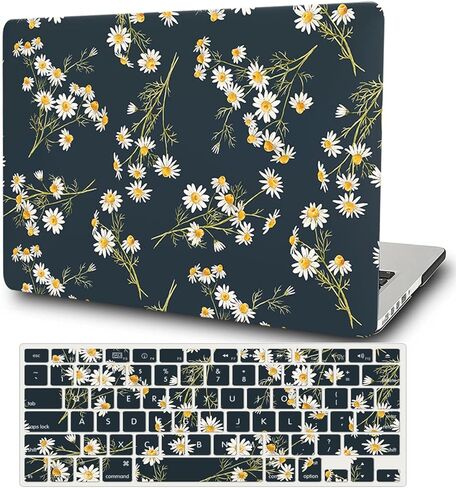 حافظة متوافقة مع طرازات MacBook Air 13 بوصة الإصدار القديم 2010-2017: A1466 وA1369، حافظة صلبة من البلاستيك للكمبيوتر المحمول 2 في 1 وواقي لوحة مفاتيح لجهاز MacBook Air 13.3 بوصة - ديزي in Kuwait