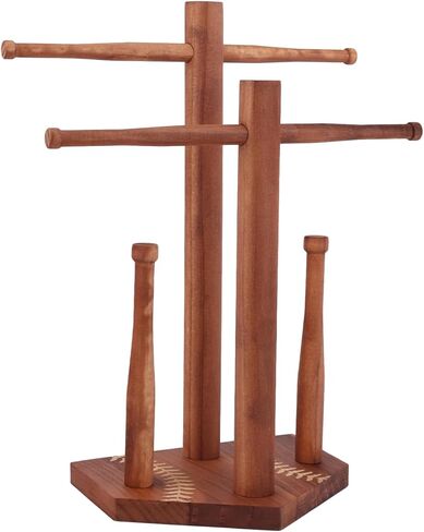 Baseball Ring and Necklace Holder, Wooden Two-Layer Baseball or Softball Drip Necklace Organizer Frame Championship Ring Display Holder Sports Stuff Gift Accessory for Players Coaches Lovers Fans in Saudi Arabia