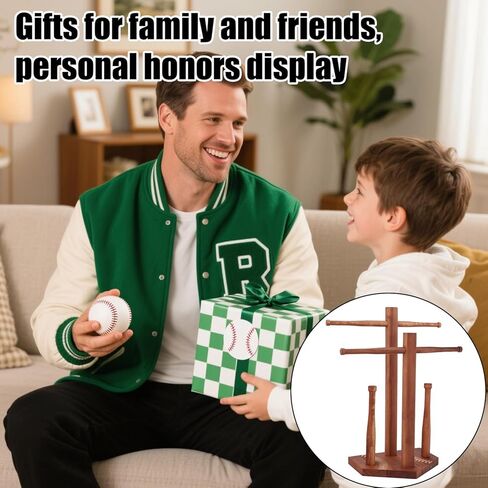 Baseball Ring and Necklace Holder, Wooden Two-Layer Baseball or Softball Drip Necklace Organizer Frame Championship Ring Display Holder Sports Stuff Gift Accessory for Players Coaches Lovers Fans in Saudi Arabia