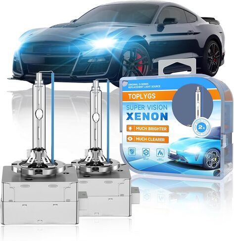 D3S HID Xenon Bulb Fit for Ford 2010-2023 Mustang Shelby GT350 GT500 2011-2015 Explorer 2019-2023 Transit Connect, 8000K Bright Blue, OEM High Low Beam Xenon Lights Replacement, Pack of 2 in Kuwait