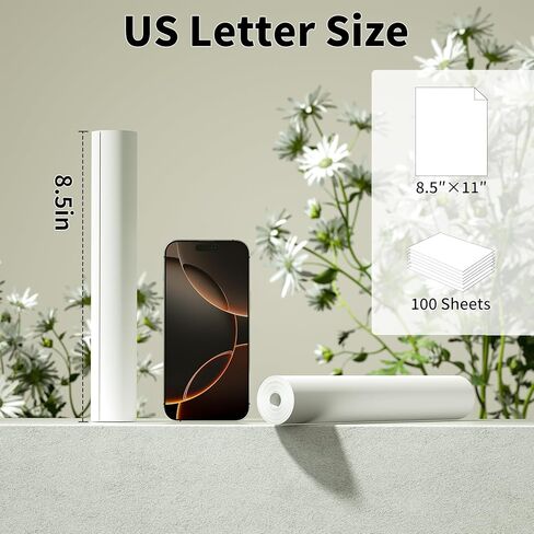 ورق طابعة حراري Immuson مقاس 8.5 بوصة × 11 بوصة مقاس حرف أمريكي، 4 لفات من الورق الحراري سريع الجفاف، لفة ورق حراري متعددة الأغراض للطابعة الحرارية المحمولة in Kuwait