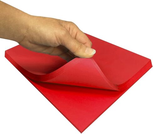 حزمة ورق سندات ملونة من UOFFICE مقاس 8.5 بوصة × 11 بوصة، 20 رطل، 100 صفحة (أحمر) in Kuwait