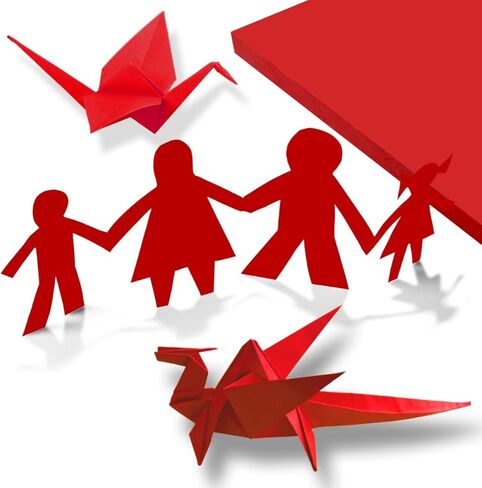 حزمة ورق سندات ملونة من UOFFICE مقاس 8.5 بوصة × 11 بوصة، 20 رطل، 100 صفحة (أحمر) in Kuwait