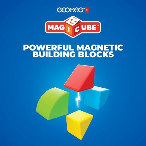 مجموعة الكتل المغناطيسية Geomag MagiCube المكونة من 24 قطعة للأطفال الصغار والأطفال من سن 1 إلى 5 سنوات | لعبة تعليمية سويسرية الصنع مصنوعة من البلاستيك المعاد تدويره بنسبة 100% | اللعب الإبداعي للتعليم المبكر in Kuwait