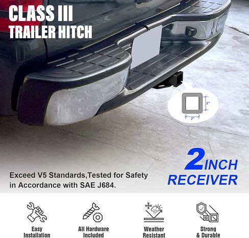 Magnus Assembly Class 3 Trailer Hitch 2 Inches Receiver Tube Towing Hitch Compatible with 2003-2006 Chevrolet Suburban Avalanche 1500 2500 Tahoe GMC Yukon Cadillac Escalade EXT ESV in Kuwait