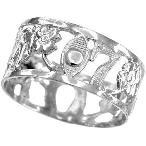 غرامة 925 الفضة الاسترليني تصميم مفتوح خاتم سحر الحظ السعيد in Kuwait