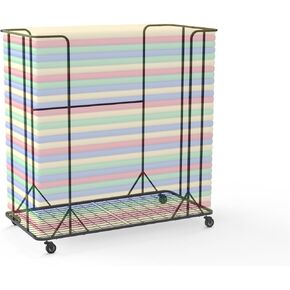 عربة تخزين سجادات القيلولة - عربة تنظيم عالية السعة لبساط القيلولة مع 4 عجلات دوارة سهلة الحركة والتخزين، سجادات نوم، عربة دوارة متعددة الأغراض لسجادات القيلولة، وفواصل الغرف... in Kuwait