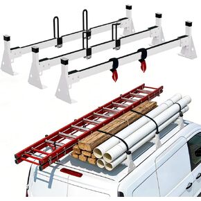 رف سلم لسيارة فان يناسب سيارة Ford Transit Connect 2014-On، رف سقف لشاحنة البضائع لا يتطلب الحفر (غير مناسب لسيارة Ford Transit كاملة الحجم)، 3 أشرطة متقاطعة، 800 رطل in Kuwait
