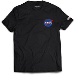 NASA Short Sleeve Shirt Distressed Logo Tshirt Graphic Tee Vintage Space Exploration in Saudi Arabia