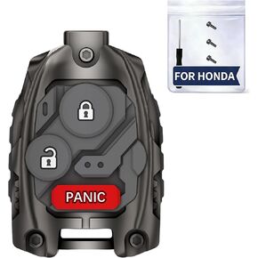 القطع غير مطلوب - استبدال غطاء غطاء المفتاح الثقيل المحسن لسيارة Honda Accord Crosstour 2010-2012، Civic EX 2006-2011، Pilot 2005-2008، CR-V 2007-2013 Key Fob Case (3 أزرار - أسود) in Kuwait