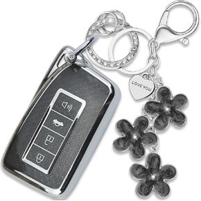 Pink TPU Key Fob Cover with Sakura Flower Keychain Compatible with Lexus ES300h ES350 GS350 GS450h IS200t IS300 IS350 LX570 NX200t NX300h RC350 RX350 RX450h 4-Button Smart Key for Women in Saudi Arabia