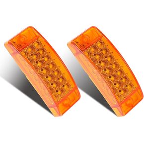 2pcs Rectangle Amber 21LED Side Marker Light Turn Signal 5.78"X2" Rectangular Clearance Lights for Trailer Truck RV Camper Motorhome Golf Cart in Kuwait