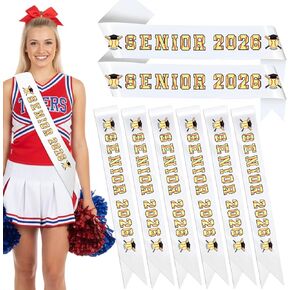Class of 2026 Senior Sash - 8Pcs Adult Satin Graduation Sashes for Senior Night Party Game Day Celebrations in Kuwait