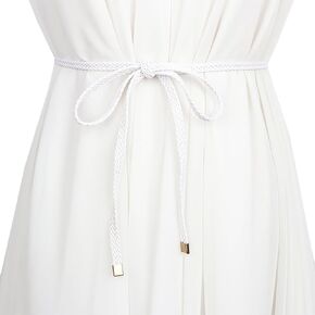 حزام نحيف مجدول من جلد البولي يوريثان أنيق للسيدات من NIDMIDO، حزام خصر منسوج وحزام فستان مزخرف لملابس الفتيات in Kuwait