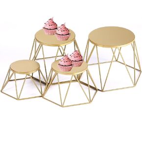 مجموعة من 4 رافعات بوفيه معدنية، رافعات عرض الطعام على شكل قبة، رافعات حديثة للعرض، رافعات تعشيش نحاسية للطعام والكب كيك والبيتزا والنباتات في وعاء in Kuwait